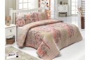 Eponj Home Sengeteppe Dobbelt 200x220+2 Putetrekk Quiltet   Beige/Rød/Rosa/Grønn