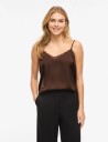 Vila Vienna Ravenna Lace Singlet Noos Brown 36