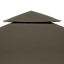 vidaXL Dobbel toppduk til paviljong 310 g/m² 3x3 m gråbrun
