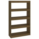 vidaXL Bokhylle/romdeler honningbrun 80x30x135,5 cm heltre furu