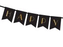 PartyDeco Girlander Happy New Year DIY Svart/Gull