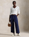 Polo Ralph Lauren Cable-Knit Cotton V-Neck Sweater - White - L