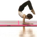 vidaXL Oppblåsbar gymnastikkmatte med pumpe 400x100x10 cm PVC rosa