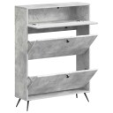 vidaXL Sko Skap BREDA 78 x 24 x 103 cm Konstruert tre Betonggrå