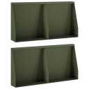 vidaXL Støttemur 4 stk. 40 x 12 x 40 cm Stål Olivengrønn