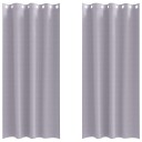  Gardiner med gardiner 2 pcs Metall grå Polyester