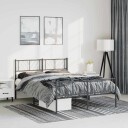 vidaXL Sengeramme i metall med hode- og fotgavl svart 150x200 cm 8721012189782