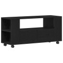  TV benk med hjul svart eik 102x34,5x43 cm konstruert tre