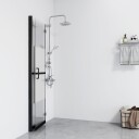 vidaXL Sammenleggbar dusjvegg med halvfrostet ESG-glass 90x190 cm