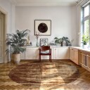 Rundt teppe   Jodhpur Special Luxury Edition brun Størrelse: Ø 120 cm