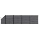 vidaXL Gjerdesett 5 stk. 792 x 186 cm WPC og Aluminium Grå