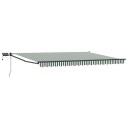  Manuell utvidbar markise med LED lamper 4 × 3 m