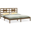vidaXL Sengeramme honningbrun heltre200x200 cm
