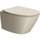 GSI Modo+ vegghengt toalett, uten skyllekant, antibakteriell, matt beige