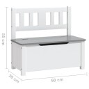 vidaXL Oppbevaringsbenk for barn hvit og grå 60x30x55 cm MDF