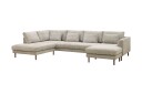 Florenz 4 seters Venstrevendt U formet Sofa med Divan og Sjeselong i Chenille   Grå / Beige