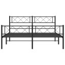 vidaXL Sengeramme i metall med hode- og fotgavl svart 140x190 cm 8721012190740