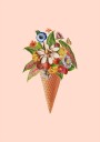 Botanical pink ice cream Plakat Plakat / 21x30cm