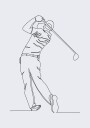 Golf Line Art Plakat Plakat / 50x70cm