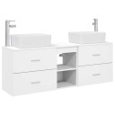 vidaXL Baderomsskapsett 3 stk. Hvit 53 x 34,5 x 63 cm Konstruert tre