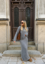 BUBBLEROOM Fluffy Knitted Maxi Skirt  S