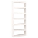 vidaXL Bokhylle/romdeler hvit 80x30x199,5 cm heltre furu