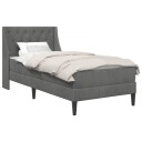 vidaXL Sengeramme med madrass med madrass Mørkegrå 90 x 190 cm Fløyel