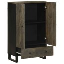  Highboard svart 60x33x100 cm heltre mango