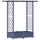 vidaXL Hevet Bed med Trellis og Tak Grå 122,5 x 40 x 121 cm PP