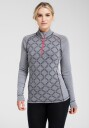 Dovre Women Langermet t skjorte 'half zip' 100% ull Grå