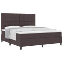  Box Spring Seng med Madrass Mørk Brun Super King Stoff