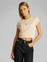 Calvin Klein Jeans Monologo Baby Rib Tee - Orange - L