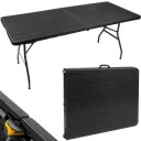 Sammenleggbart hagebord sort 180cm