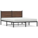  Sengeramme i metall med hodegavl brun eik 137x190 cm 8721102953514