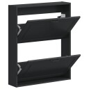 vidaXL Vegghengt skoskap UTRECHT 71 x 17 x 86 cm Konstruert tre Svart
