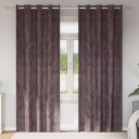  Gardin med gardiner 2 pcs Brun 260 x 140 cm Fløyel