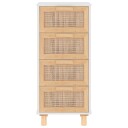 vidaXL Skjenk hvit 40x30x90 cm heltre furu og naturrotting