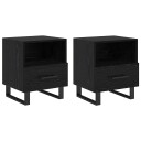  Nattbordskap 2 pcs Svart eik 40 x 35 x 47.5 cm Konstruert tre
