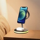 Deltaco 3-in-1 magnetic wireless charger black