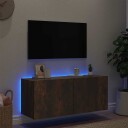 vidaXL Vegghengt TV-benk med LED røkt eik 100x35x41 cm 8721012259119