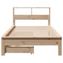  Seng med bokhylle uten madrass 100x200 cm heltre furu 8721158409904