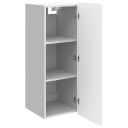 vidaXL Vegghengt skap Høgglans hvit 33 x 34,5 x 94 cm Konstruert tre