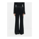 By Malina   Bukser Marine Satin Lace Hem Trousers   Svart