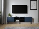 Marros TV-benk 200 cm med Hyller - Blå