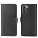 INCOVER Samsung Galaxy S21 Skinn Flip Deksel med Lommebok - Svart