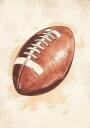 American Football Ball Plakat Plakat / 50x70cm