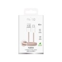Puro Fabrik USB A USB C 10W flettet kabel 1.5m beige PUCAC10WFABK415MTBEG