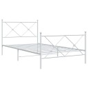  Sengeramme i metall med hode- og fotgavl hvit 107x203 cm 8721012374492