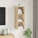 vidaXL Vegghengt TV-benk sonoma eik 37x37x107 cm sponplate