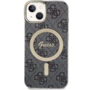 Guess iPhone 14 Deksel 4G Pattern MagSafe Svart